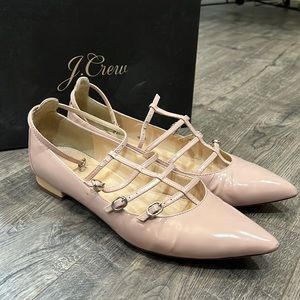 Jcrew Caged Flats Pale Bloom Leather Size 8.5